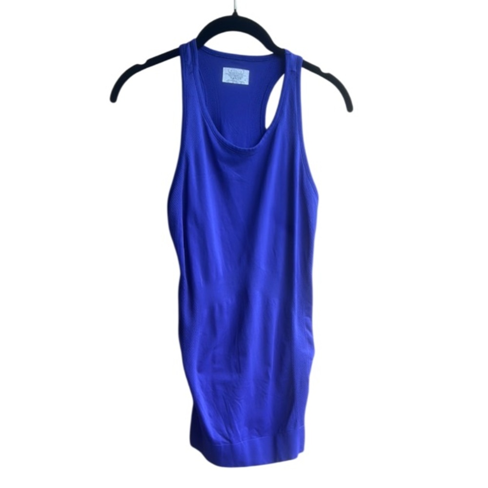 Athleta Fitted Blue Tank Top with Scoop Neckline
